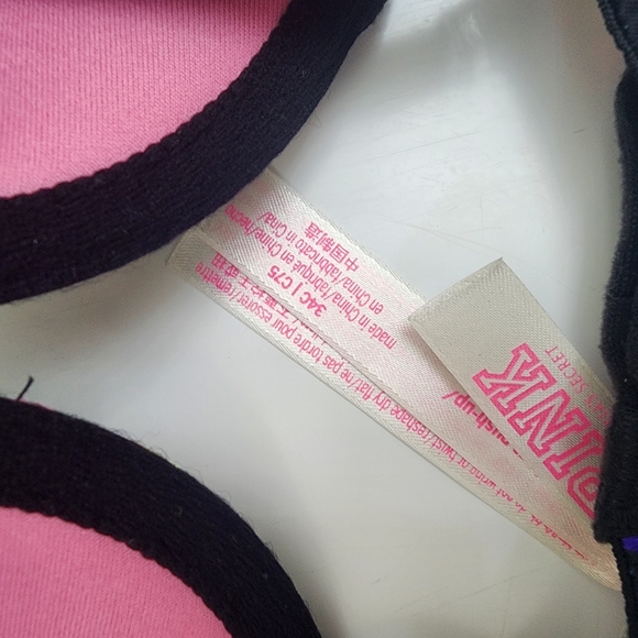 PINK LOT OF‎ 2  Bras Rainbow Logo And Floral B&W - Picture 3 of 9
